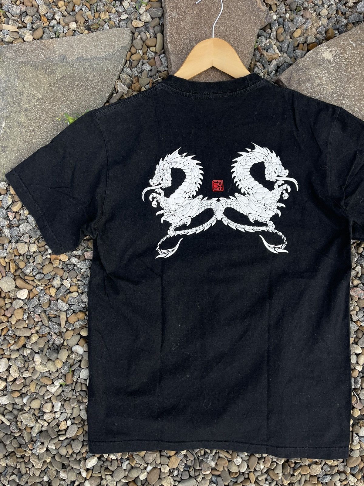 Stussy × Vintage 90’s Vintage Stussy Outdoor Dragon Black T-shirt Tee Size US L / EU 52-54 / 3 - 2 Thumbnail
