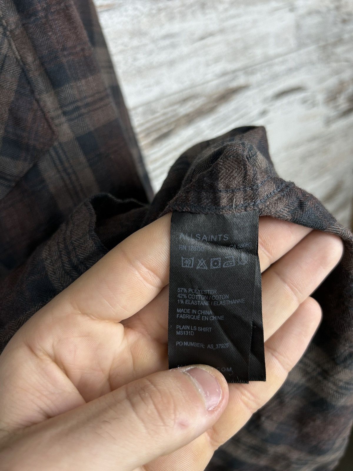 Allsaints × Japanese Brand Mens AllSaints Flannel Shirts button up plain ls shirt y2k Size US S / EU 44-46 / 1 - 8 Thumbnail