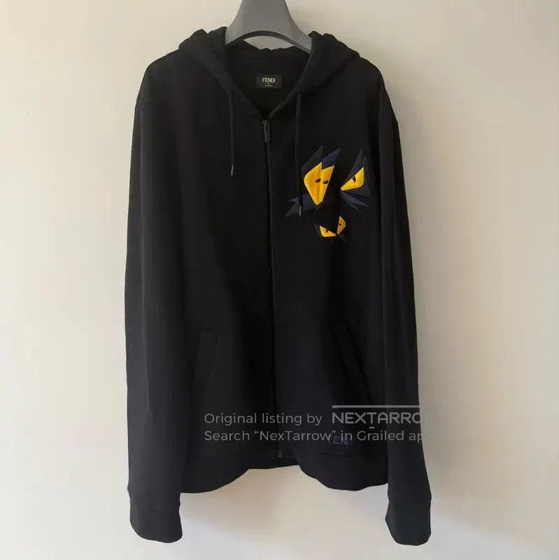 Fendi Fendi Black Cotton Embroidered Hoodie for Men . Size US XXL / EU 58 / 5 - 1 Thumbnail