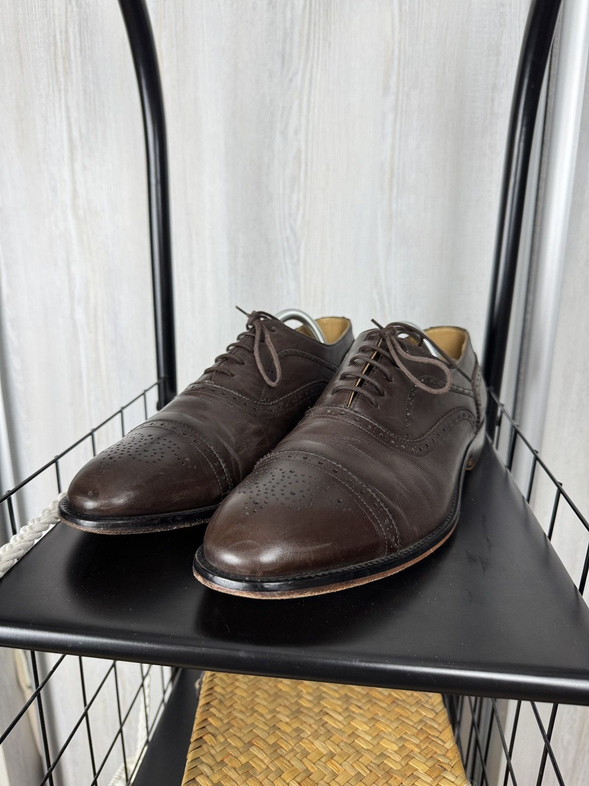 Boggi Boggi Milano Brown Brogues Leather Oxford Lace Up Dress Shoe Size US 9.5 / EU 42-43 - 8 Thumbnail