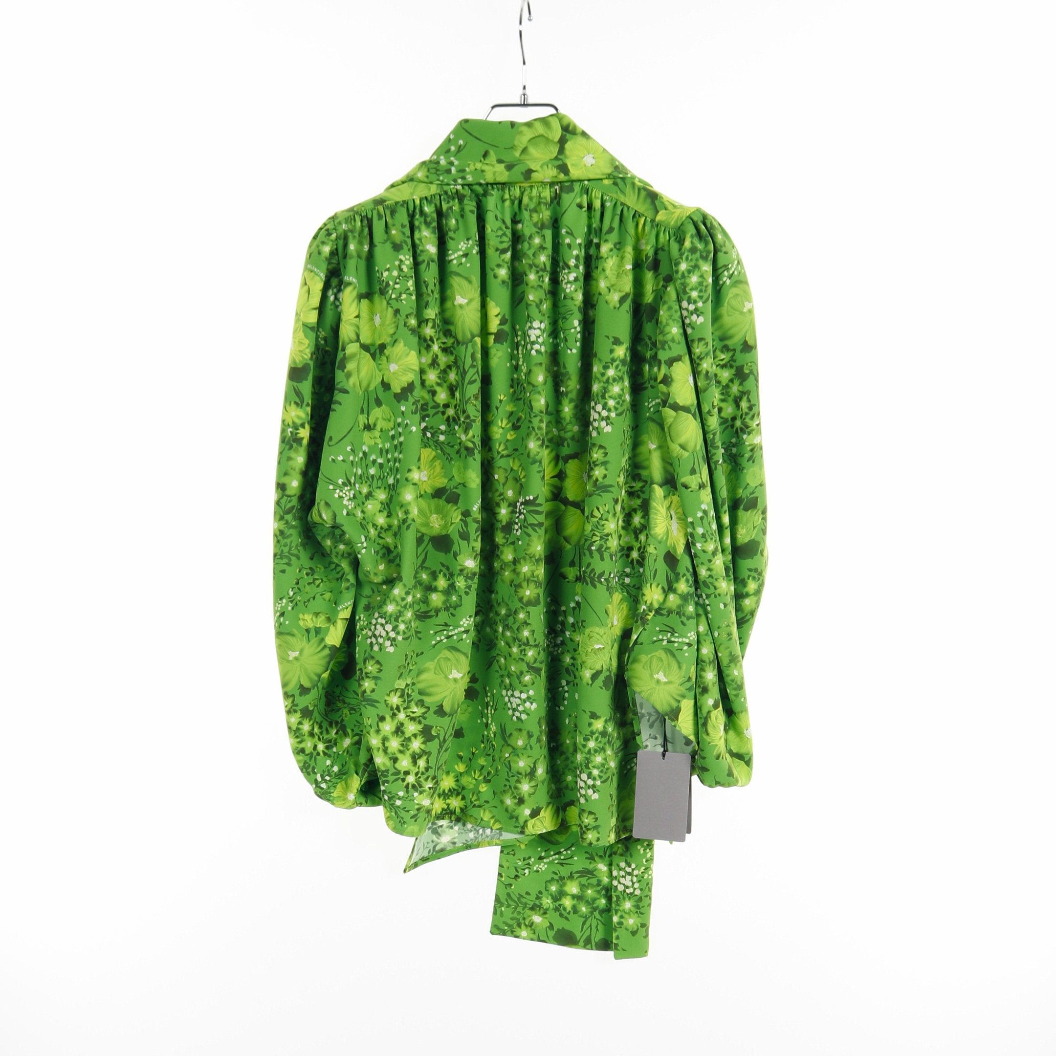 image of Balenciaga Deformation Blouse Floral Yellow-Green Multicolor, Women's