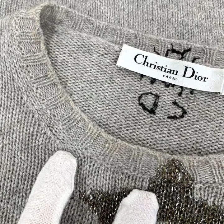 Dior Dior Gray Star Moon Embroidery Cashmere Sweater. Size US M / EU 48-50 / 2 - 9 Thumbnail