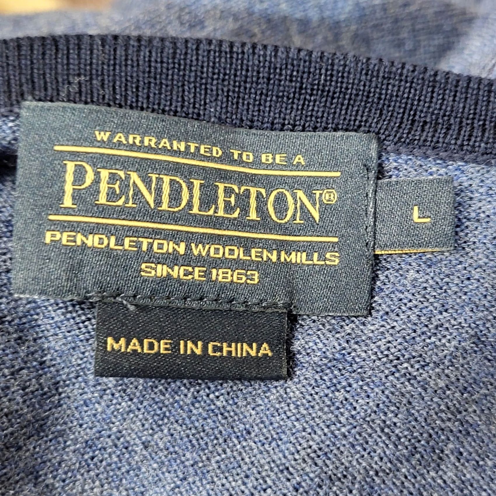 Pendleton Pendleton Sweater Womens Large Short Sleeve 100% Merino Wool Blue Heathered Size L / US 10 / IT 46 - 4 Thumbnail