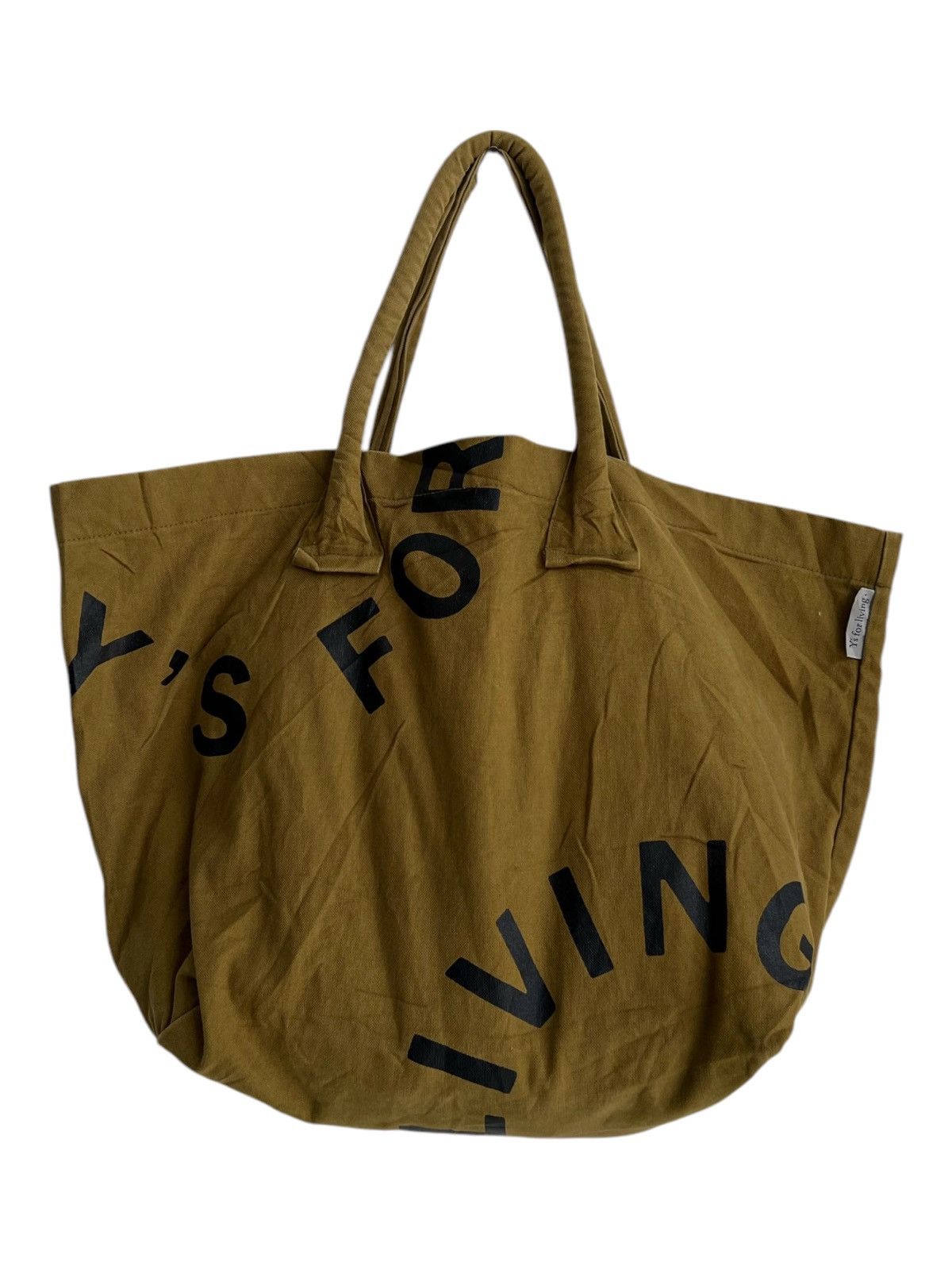 Yohji Yamamoto Yohji Yamamoto Spellout Runway Big Canvas Tote Shoulder Bag Size ONE SIZE - 2 Thumbnail
