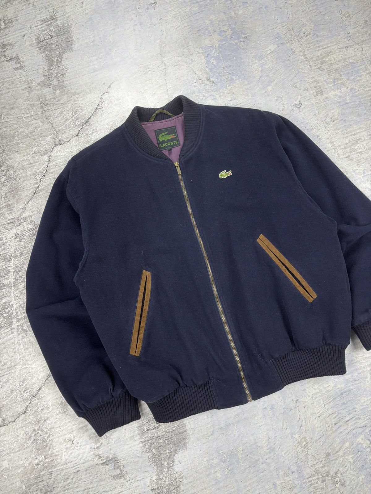 Lacoste Lacoste vintage wool jacket mens navy blue Size US L / EU 52-54 / 3 - 2 Thumbnail