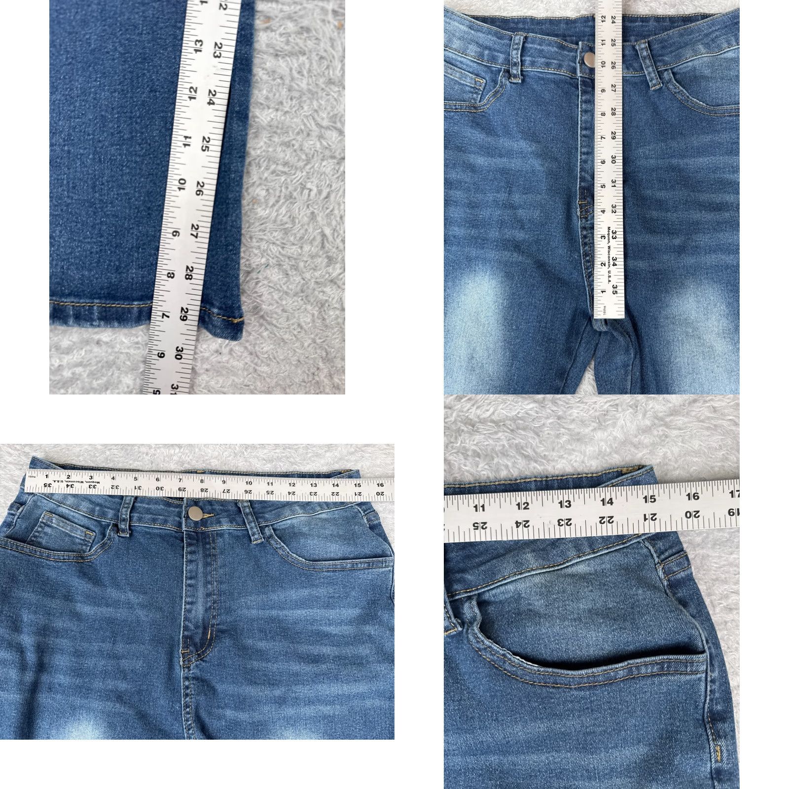 Vintage Vintage Unbranded Women's Jeans Flared 30x29 High Rise Denim Embroidered Floral Cotton Blend Blue Size 30" / US 8 / IT 44 - 8 Thumbnail