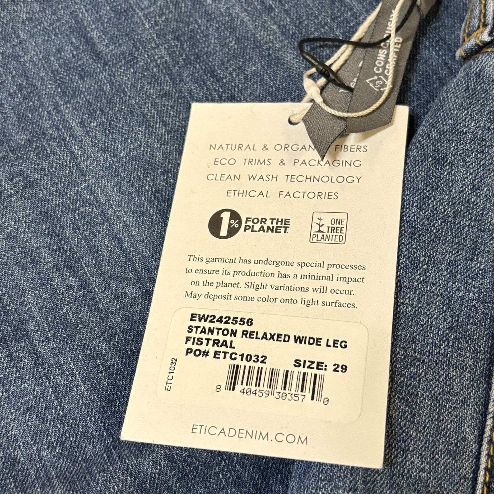 ETICA Etica Relaxed Button Fly Wide Leg Jeans Blue W's 29 [33x33] Size 33" - 6 Thumbnail