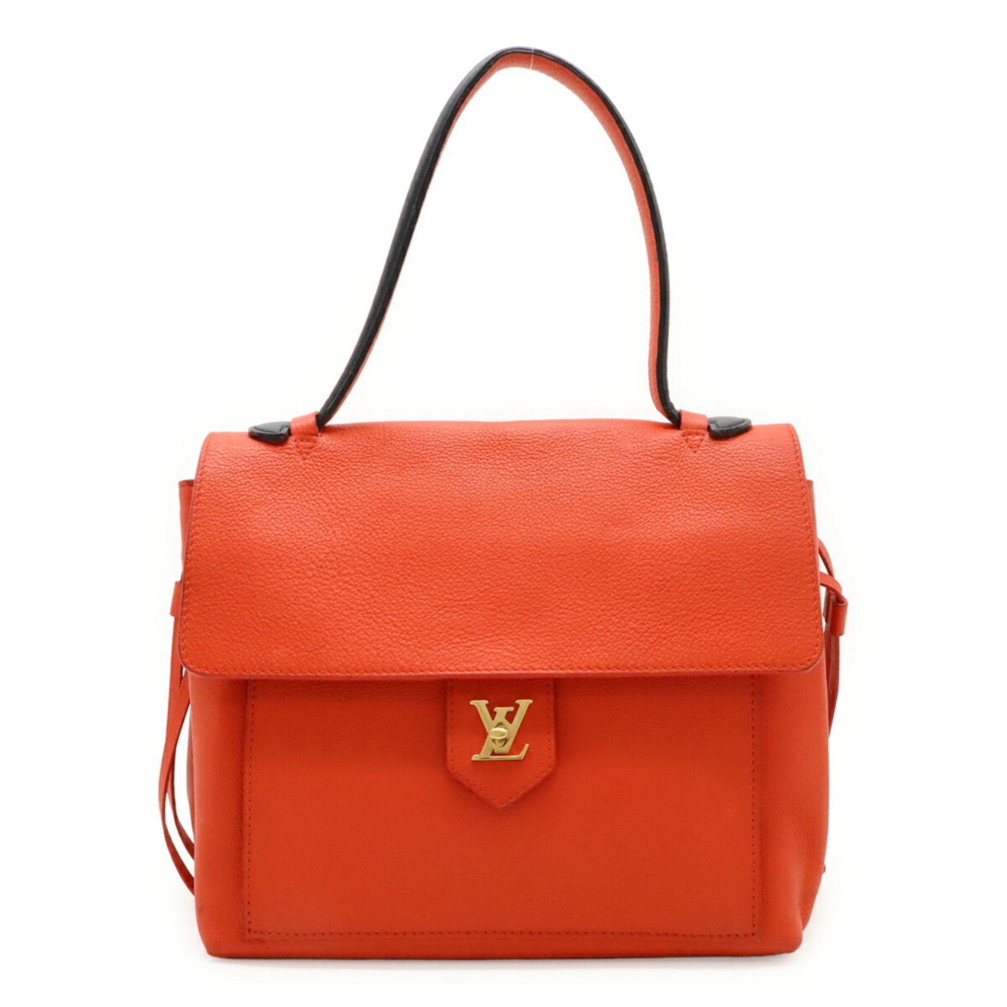 Louis Vuitton LOUIS VUITTON Lockme PM Handbag, One-Handle Leather, Orange Red, Black, M50360 Size ONE SIZE - 1 Thumbnail