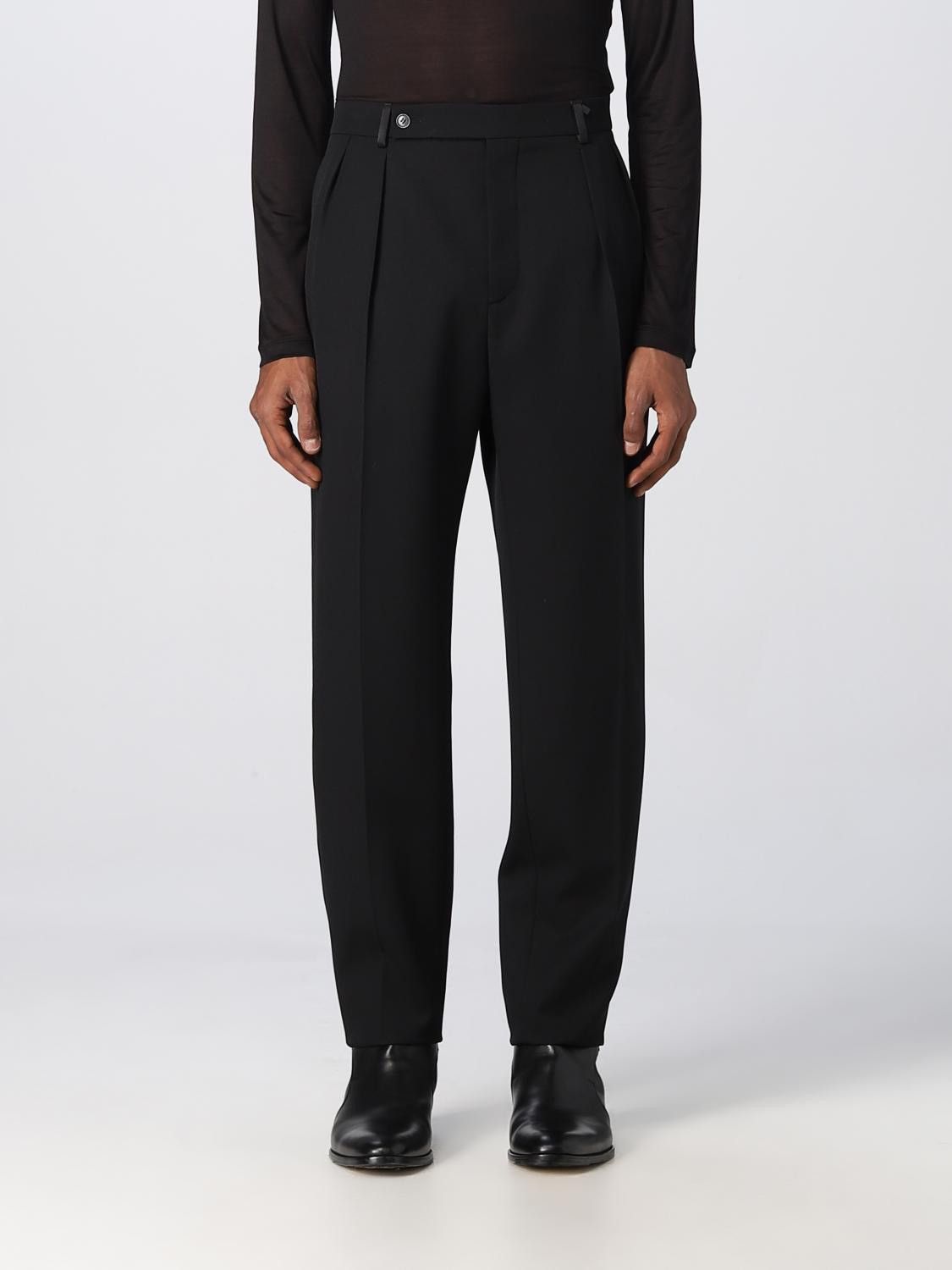 Saint Laurent Paris Saint Laurent Black Le Smoking pants in grain de poudre Size US 34 / EU 50 - 1 Thumbnail