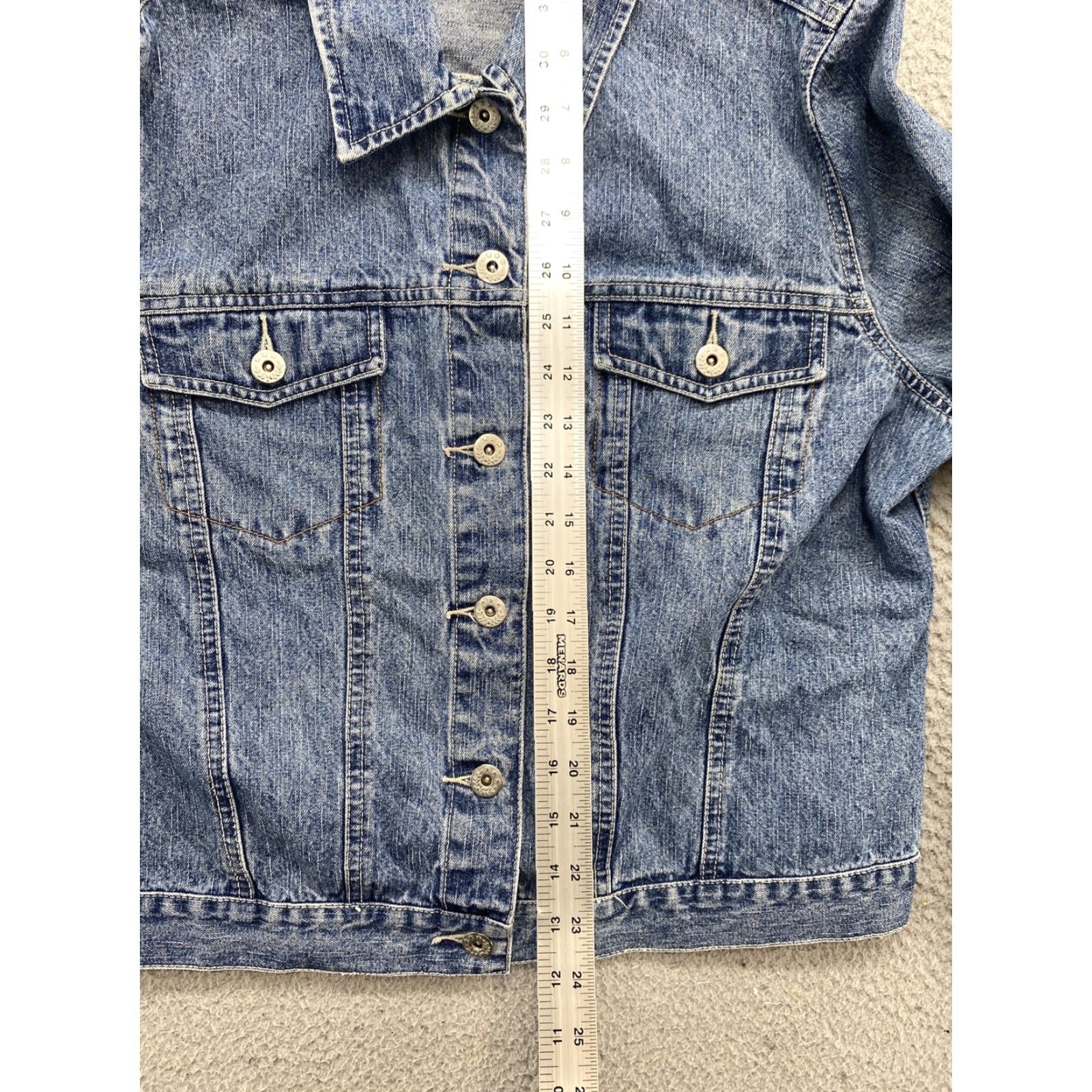 Faded Glory Faded Glory Denim Jacket Women's Button Up Medium Wash Blue L Read Jacket Size 36" / US 14 / IT 50 - 7 Thumbnail