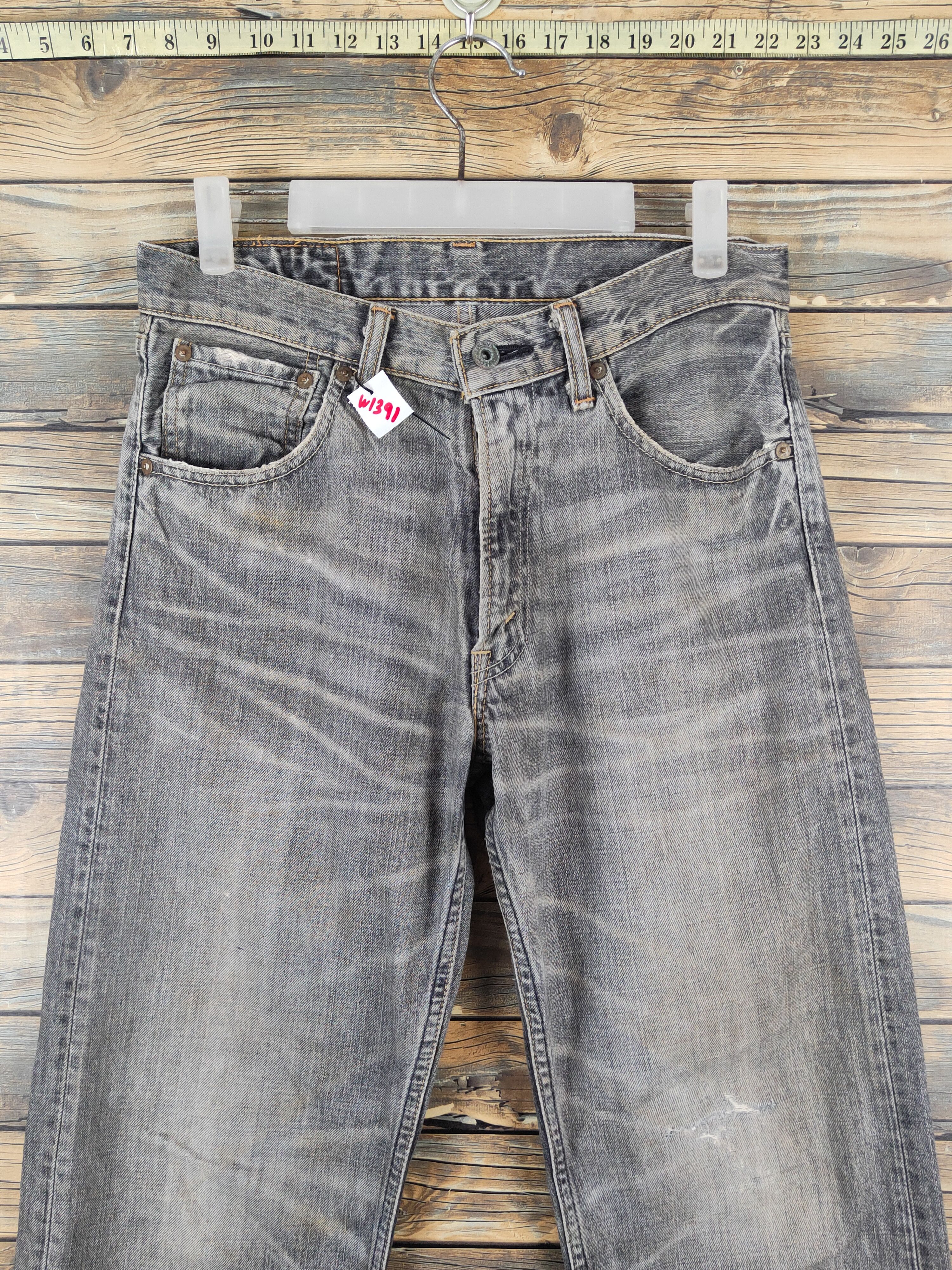 Levi's 503 Levi's Black Faded Distressed Ripped Jeans #W1391 Size US 29 - 2 Thumbnail