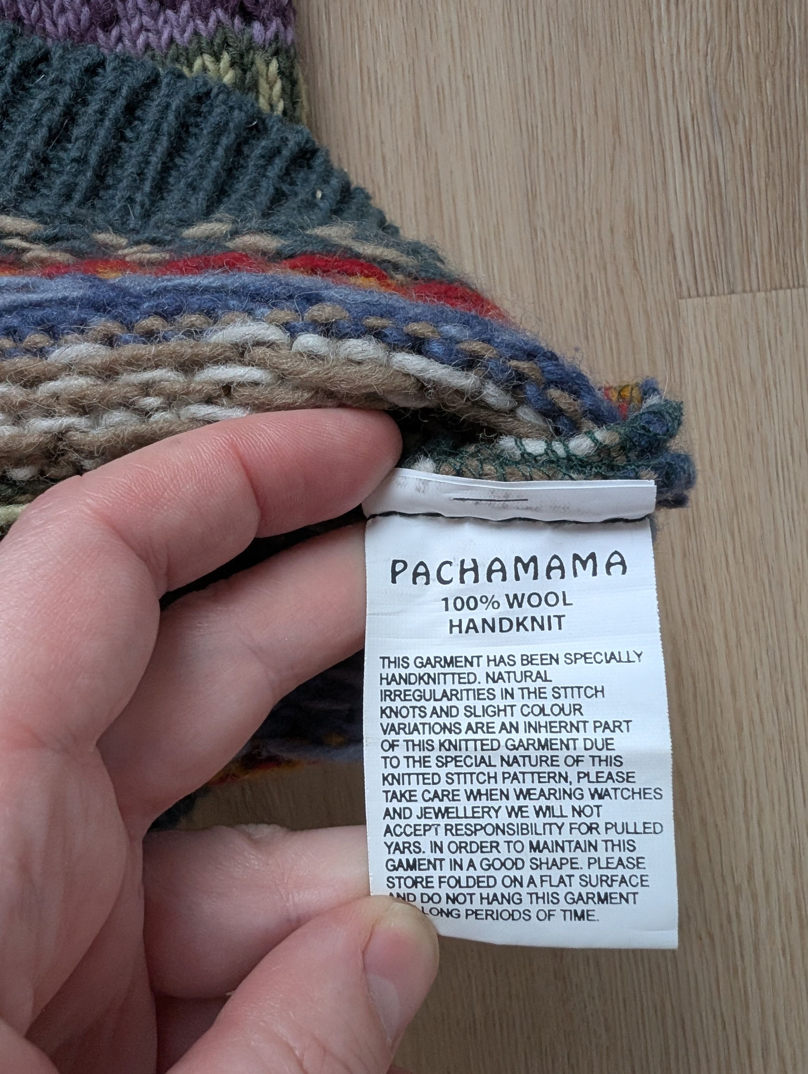 Handmade Pachamama Wool Hand Knit Tank Top Vest Fair Isle Amano Size M / US 6-8 / IT 42-44 - 7 Thumbnail