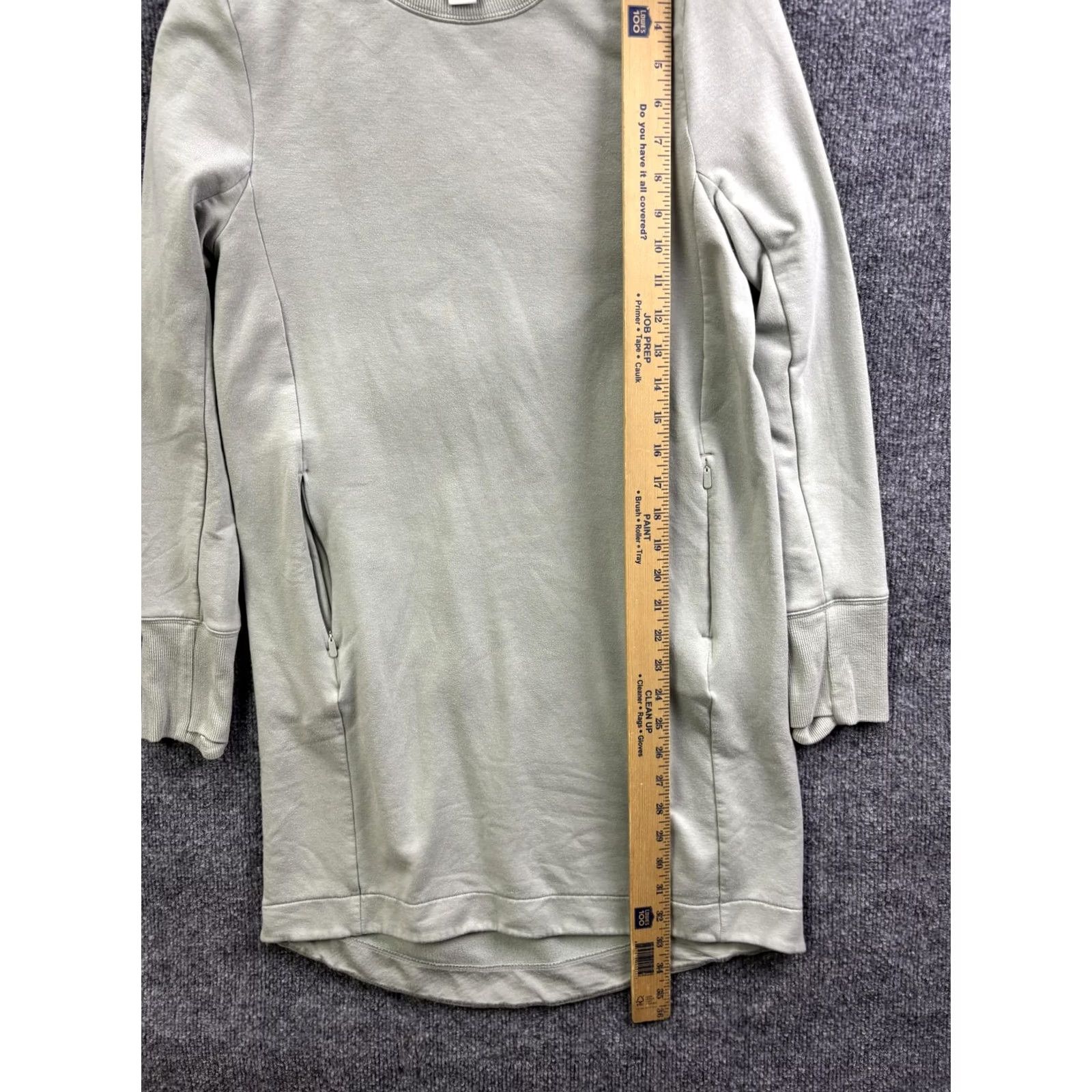 Athleta Athleta Dress Womens M Green Fleece Long Sleeve Pockets Casual Shirt Dress Size M / US 6-8 / IT 42-44 - 4 Thumbnail