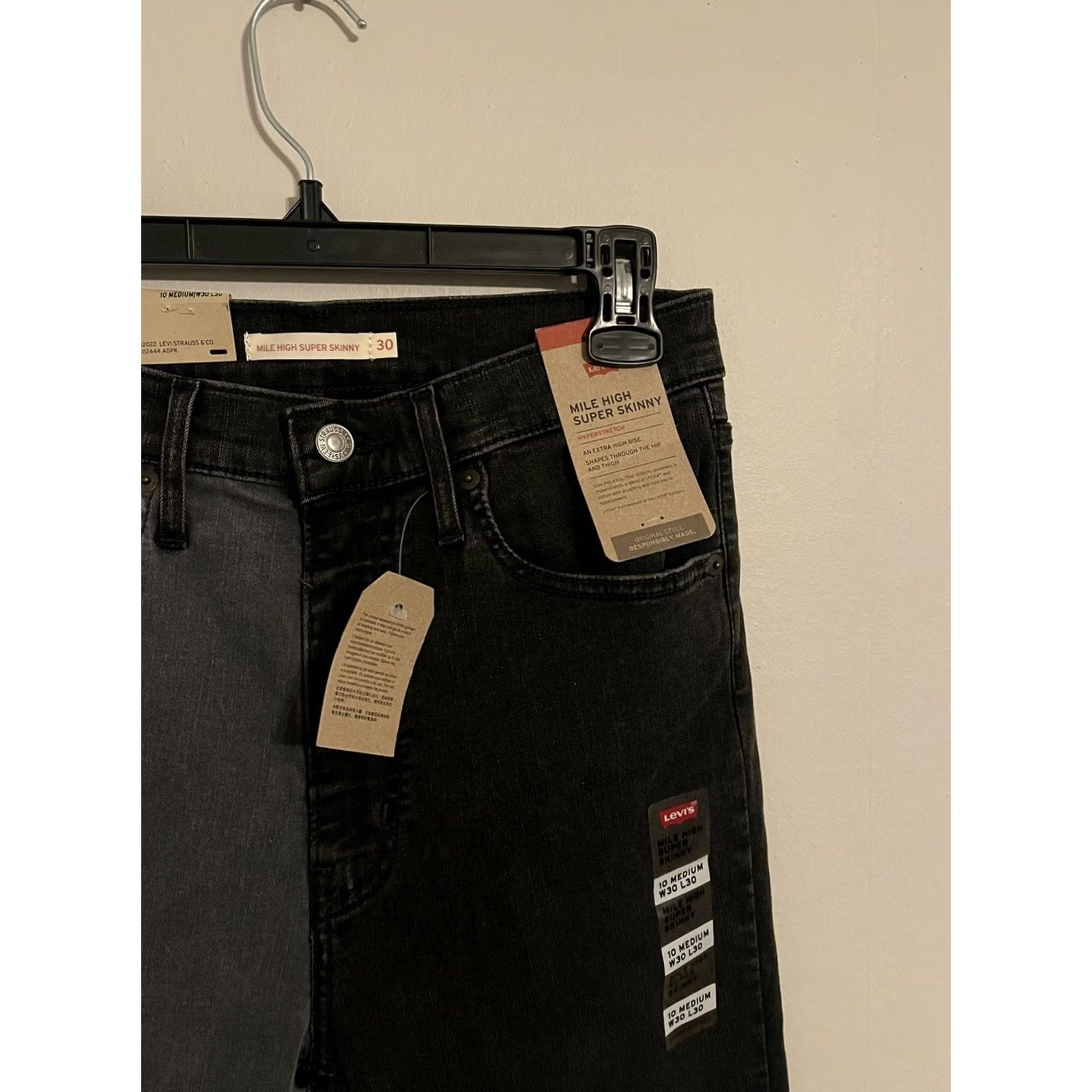 Levi's Levi's Mile High Super Skinny Two-Tone Gray Denim Jeans Women's 10Med Size 32" / US 10 / IT 46 - 2 Thumbnail