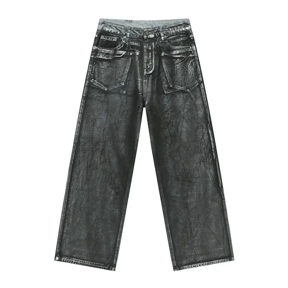 Japanese Brand Retro loose straight leg wide leg jeans Size US 32 / EU 48 - 6 Thumbnail
