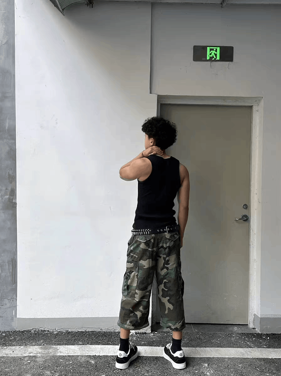 Designer × Japanese Brand × Vintage Washed faded loose baggy hiphop cargo camo pants Size US 34 / EU 50 - 10 Thumbnail