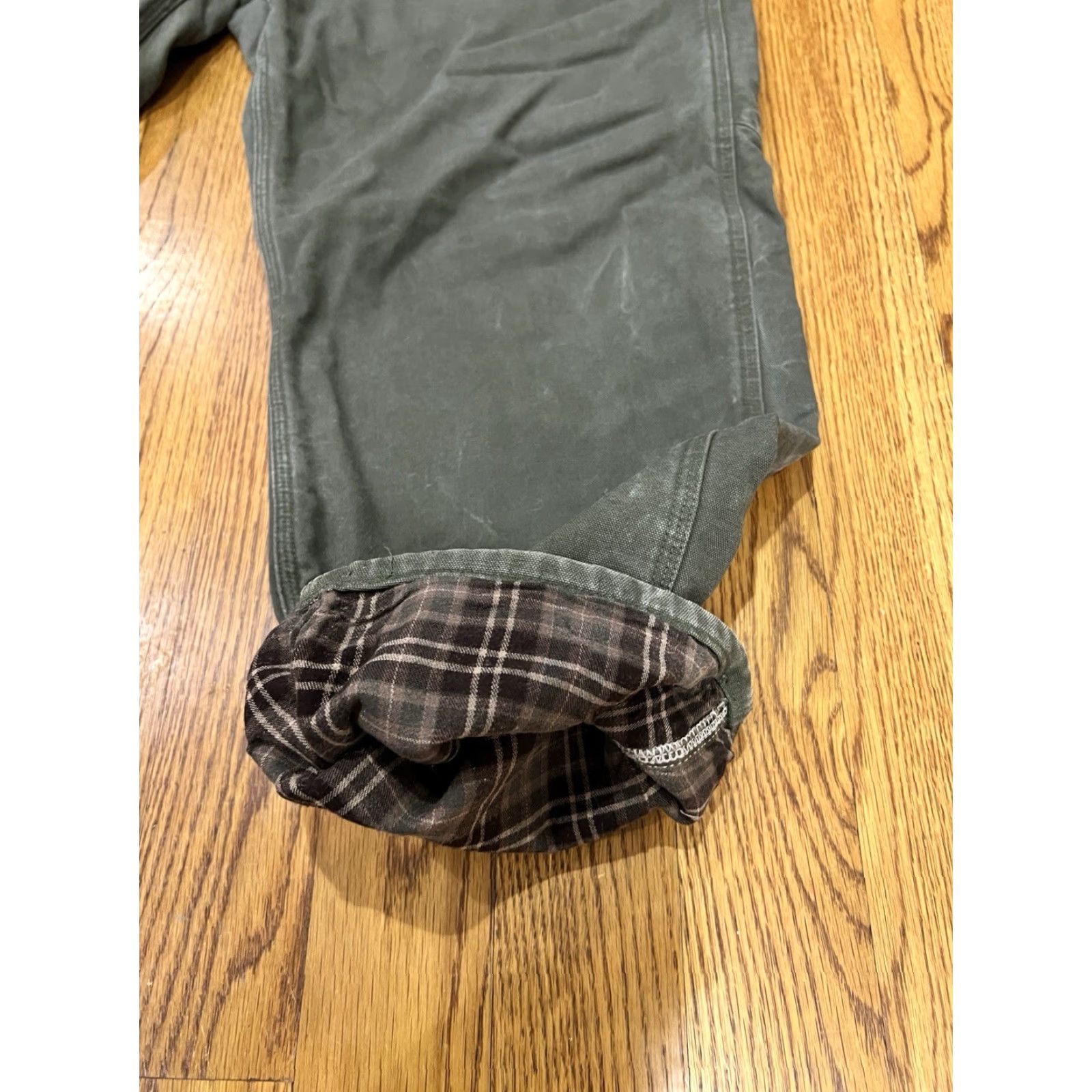 Carhartt Carhartt Mens Moss Green Flannel Lined Carpenter Pants 40x29 Zip 5-Pocket Design Loose Original Fit Straight Size US 40 / EU 56 - 7 Thumbnail