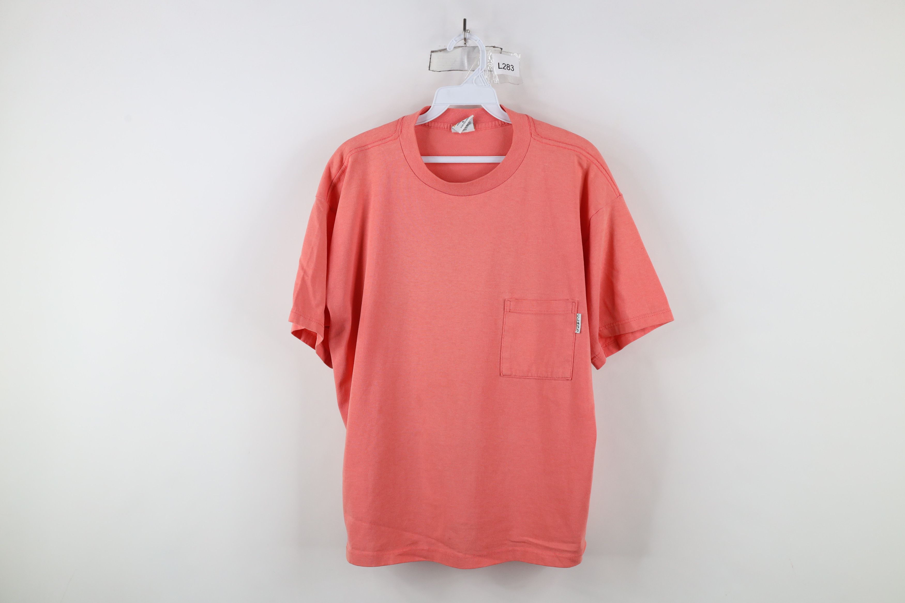 Vintage Vintage 90s Streetwear Cotton Pocket T-Shirt Pink USA Size L / US 10 / IT 46 - 1 Thumbnail