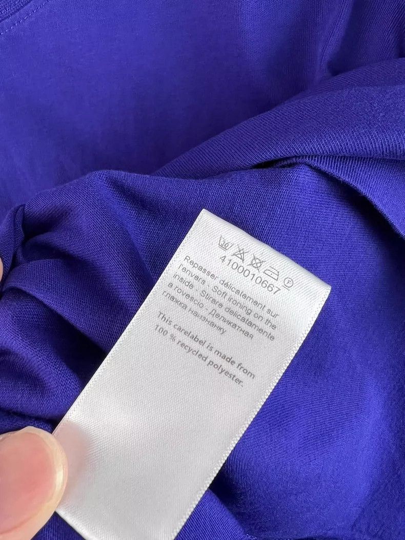 Lanvin Blue embroidered monogram logo short sleeve