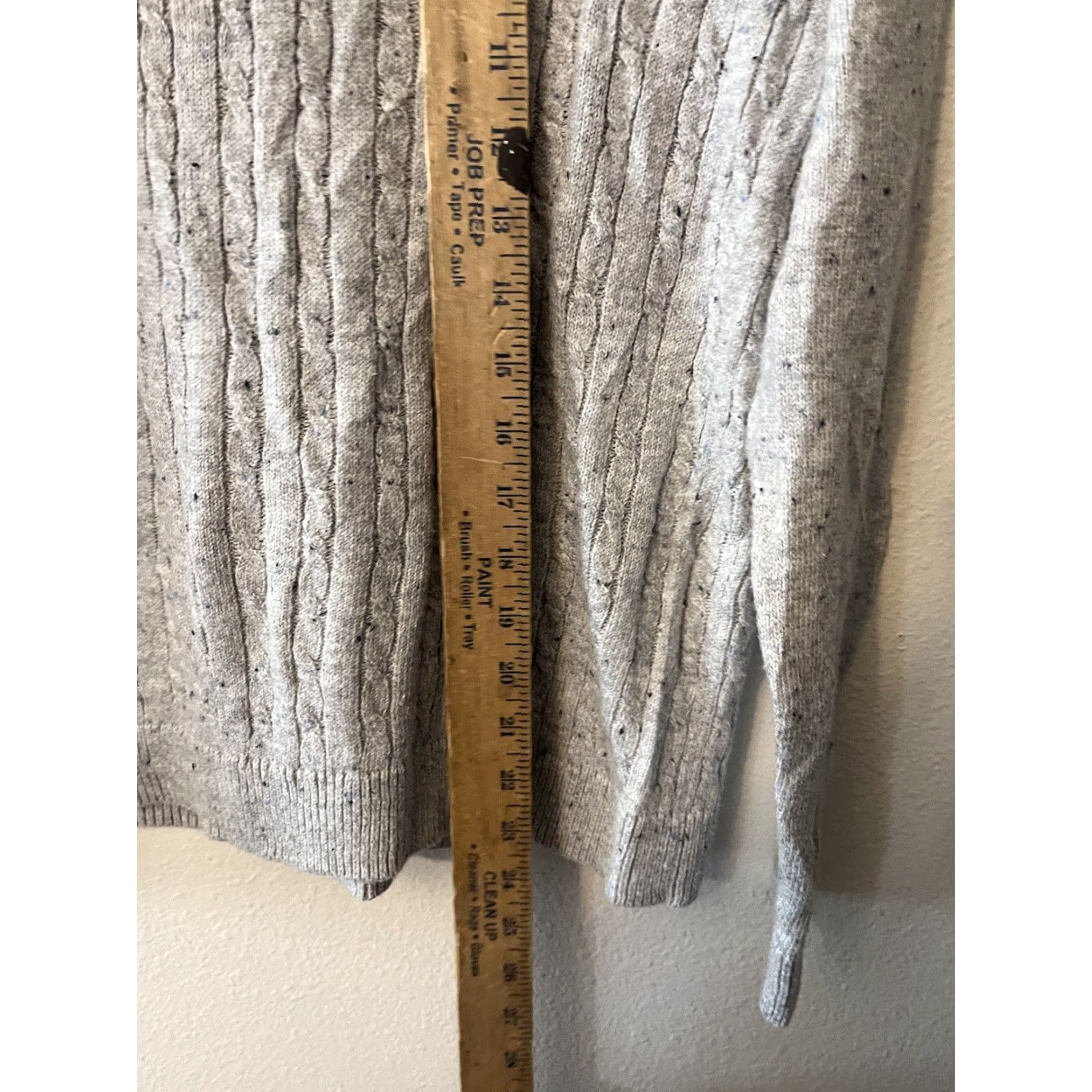 Talbots Talbots Womens Gray Sweater Large Cotton Cable Knit Round Neck Shoulder Button Pullover Size L / US 10 / IT 46 - 4 Thumbnail