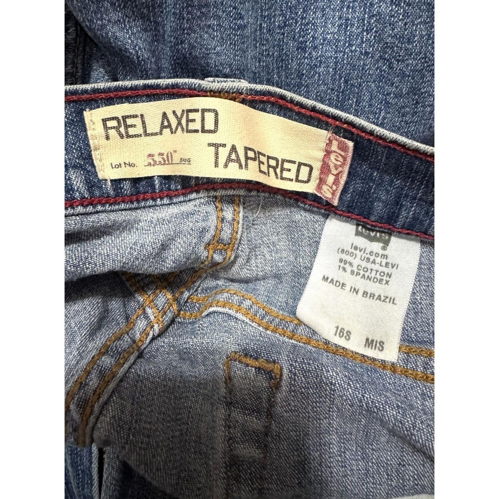 Levi's Levi's Relaxed Tapered Jeans Women 34x28 Denim Blue 34 Regular Cotton Spandex Five-Pocket Vintage No N/A Size 24" / US 00 / IT 34 - 3 Thumbnail