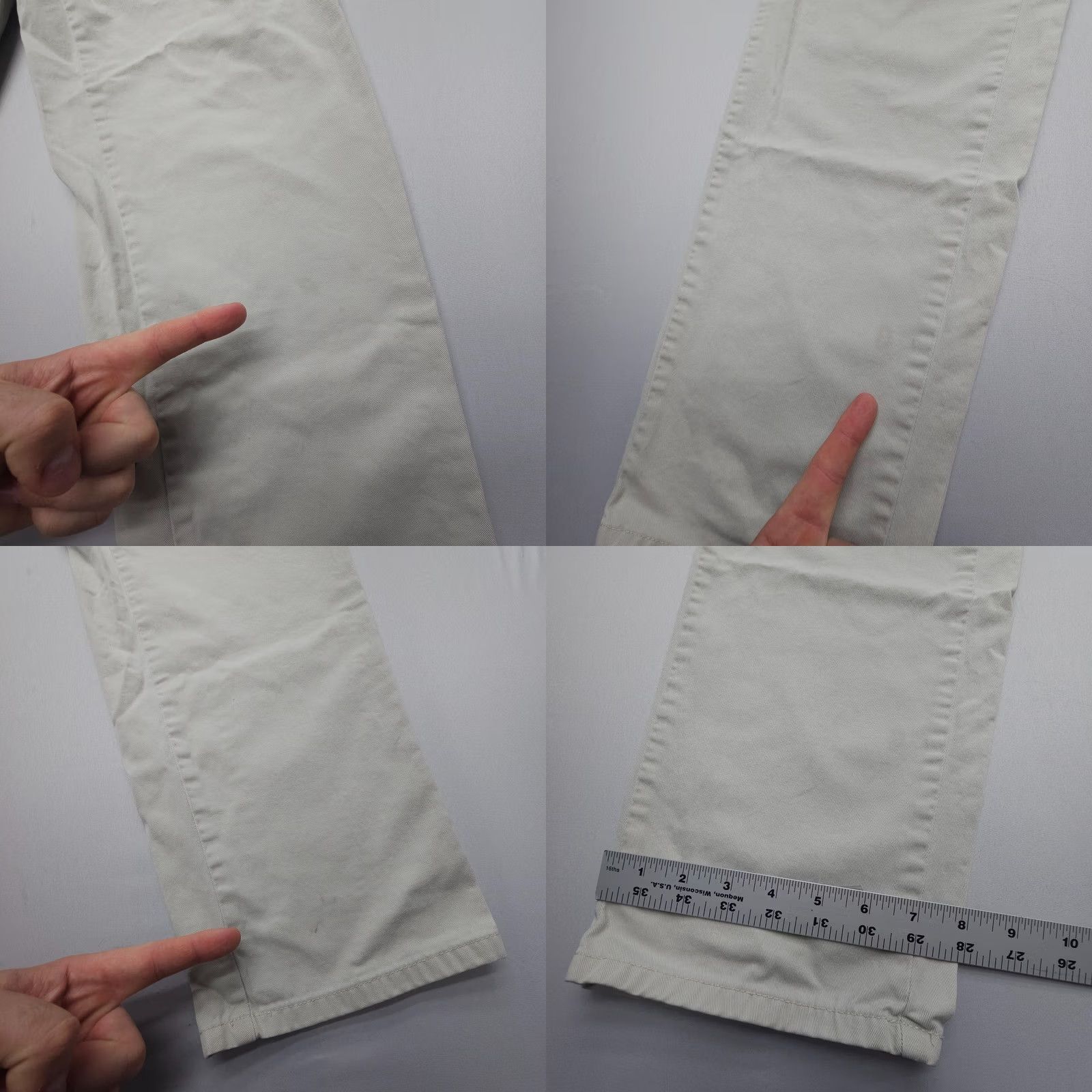 Gap VINTAGE Gap Khakis Pants Mens 35 34 Ivory Cotton Twill Flat Front Straight 90s USA Mens Size US 35 - 8 Thumbnail