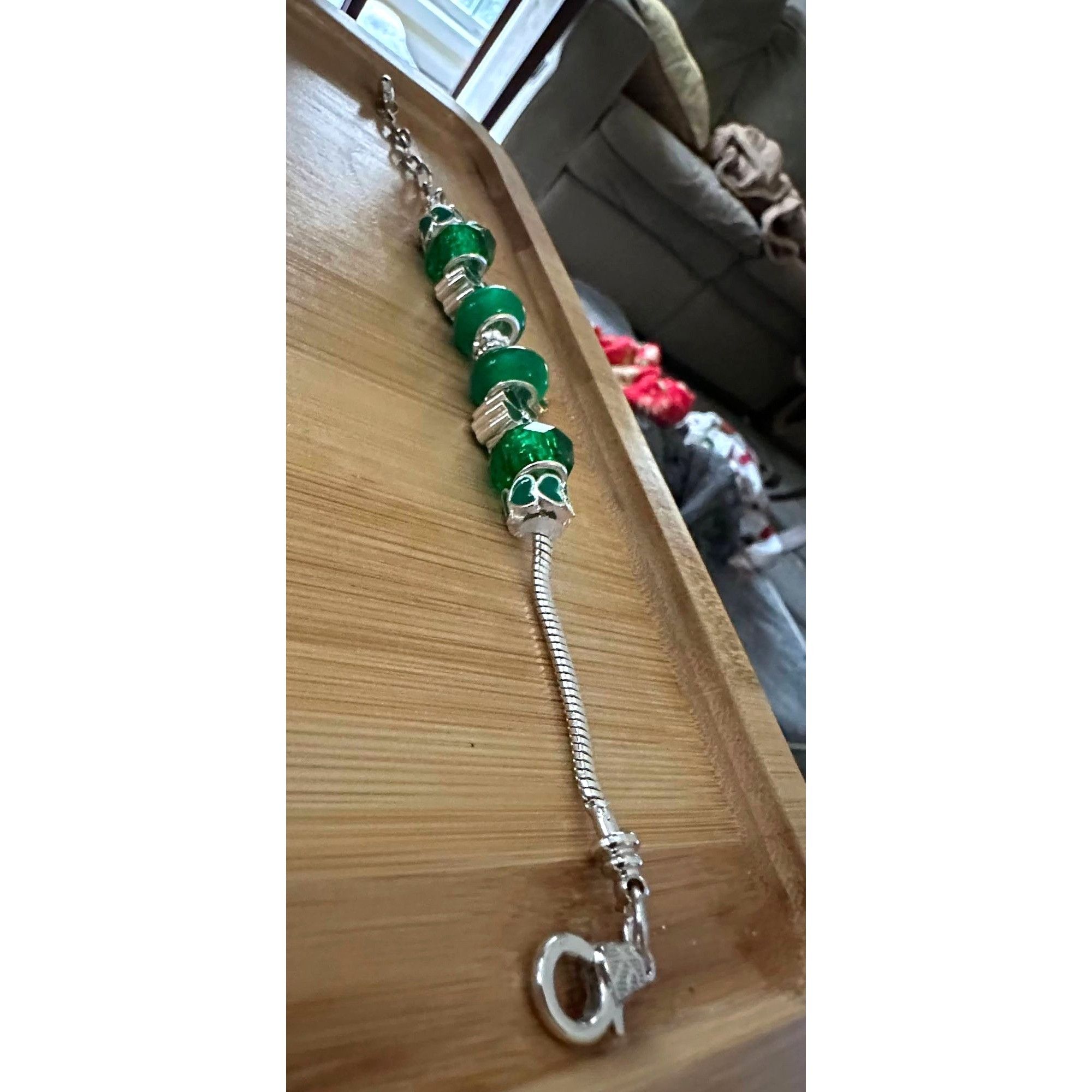 Handmade St Patricks Day Four Leaf Clover Bracelet New Beaded Charms Size ONE SIZE - 7 Thumbnail