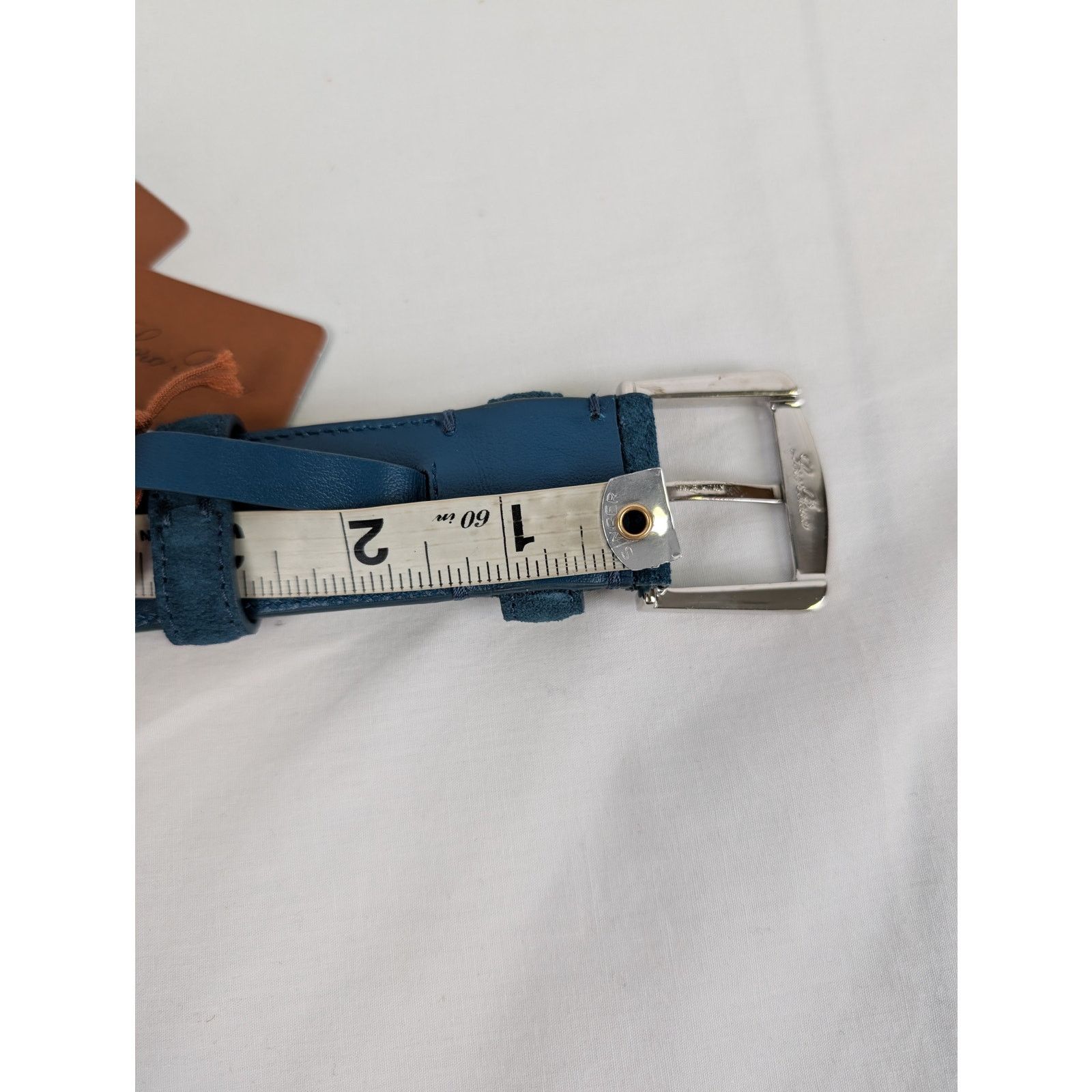 Loro Piana o1rshd1 Size: 80 / Men's 100% Suede Calf Split Belt in Green Size 32 - 19 Thumbnail