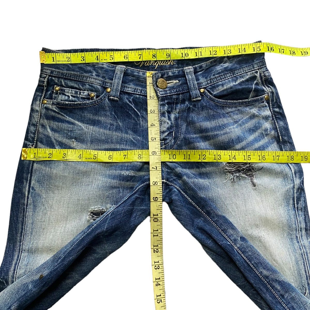 Vanquish Vanquish Acid Wash Denim Skinny Jeans Distressed Size US 29 - 20 Thumbnail