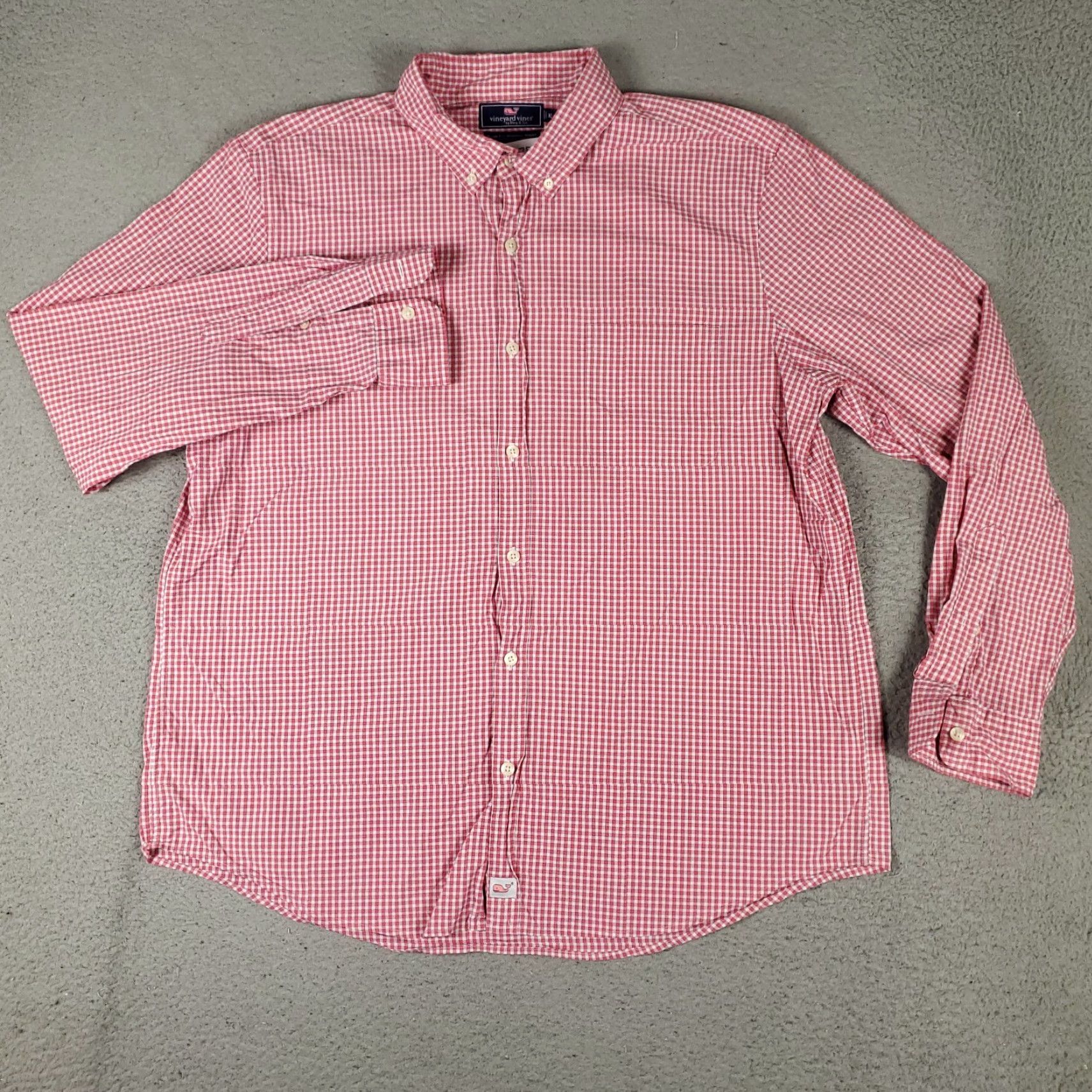 Vineyard Vines Vineyard Vines Shirt Mens XL Pink Plaid Slim Fit Button Up Long Sleeve Size US XL / EU 56 / 4 - 2 Thumbnail