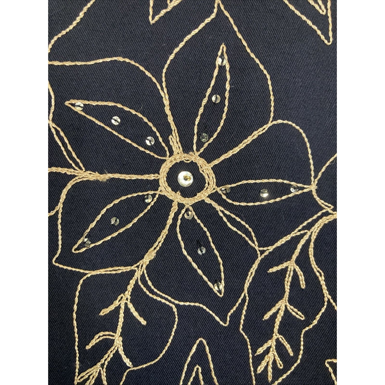 Other Vintage Jacket M Embroidered Button Up Black Gold Floral Size M / US 6-8 / IT 42-44 - 7 Thumbnail