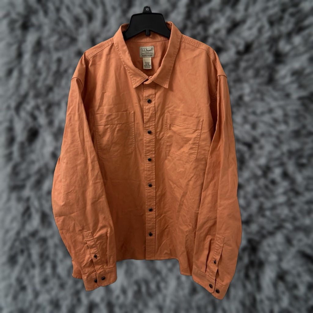 Vintage LL Bean Twill Shirt Mens 2XL Orange Button-Up L/S Casual Modern Fit Beanflex Pocketed - Mens Size US XXL / EU 58 / 5 - 1 Thumbnail