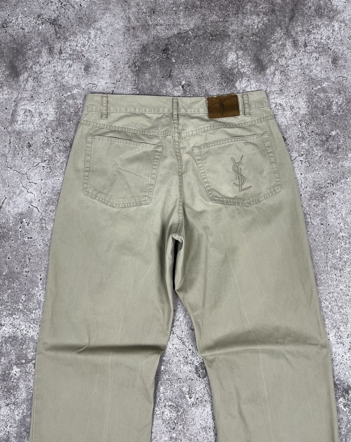 Yves Saint Laurent YSL Yves Saint Laurent Chino Cotton Pants Big Logo Size US 32 / EU 48 - 2 Thumbnail