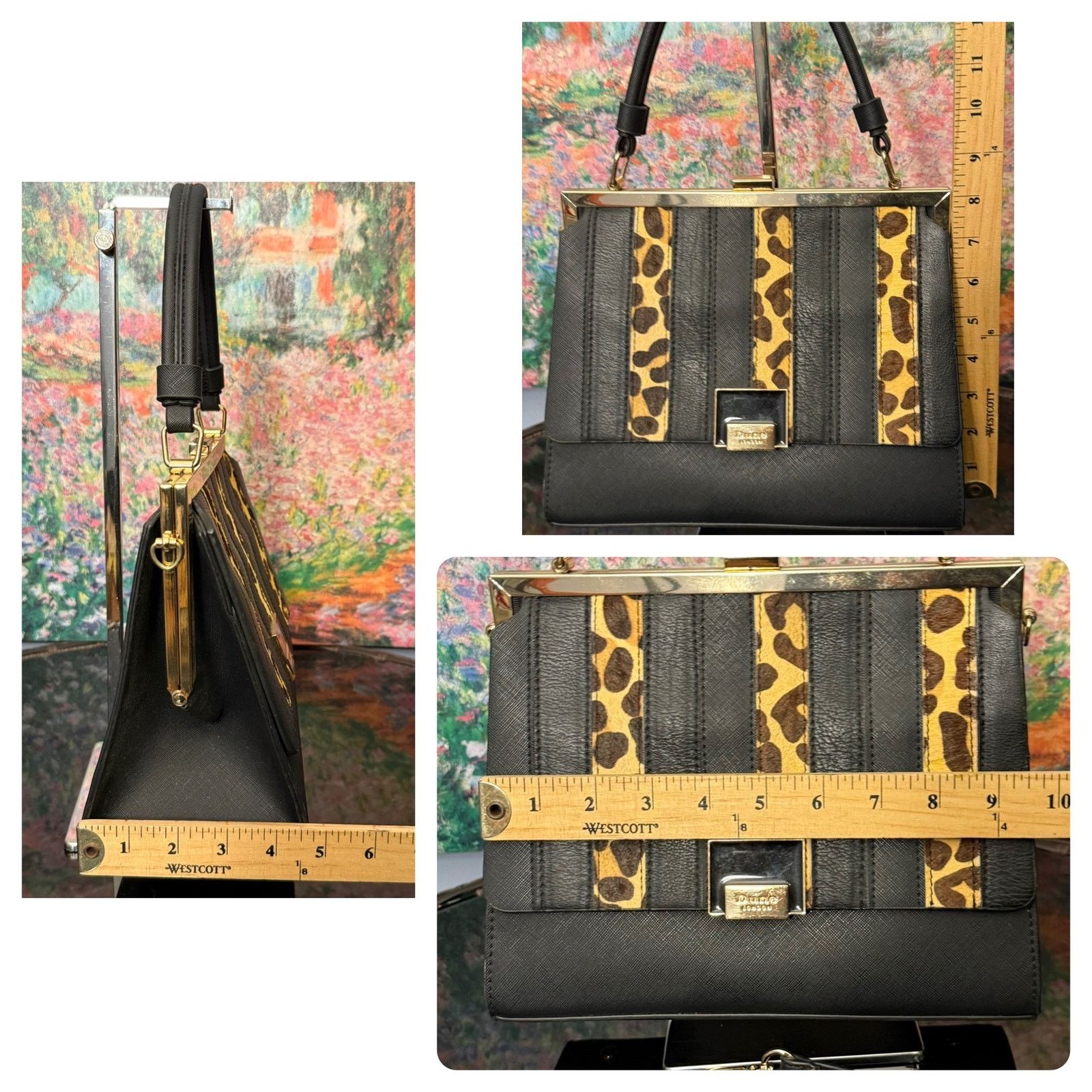 Dune London VGUC Dune London Black Faux Leather/Calf Hair Handbag Size ONE SIZE - 8 Thumbnail