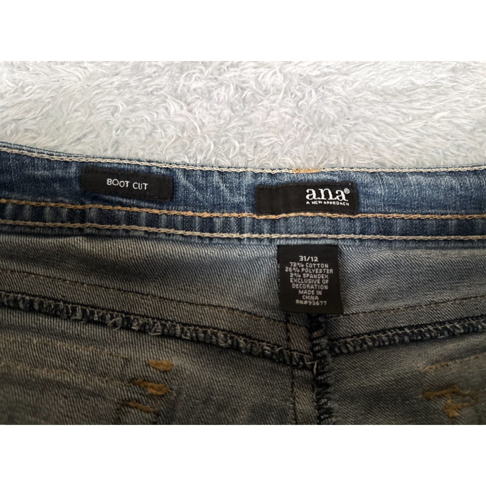 Vintage ANA Jeans Women 12 Blue Denim Med Wash Bootcut Mid Cotton Blend 32x32 Size 34" / US 12 / IT 48 - 6 Thumbnail