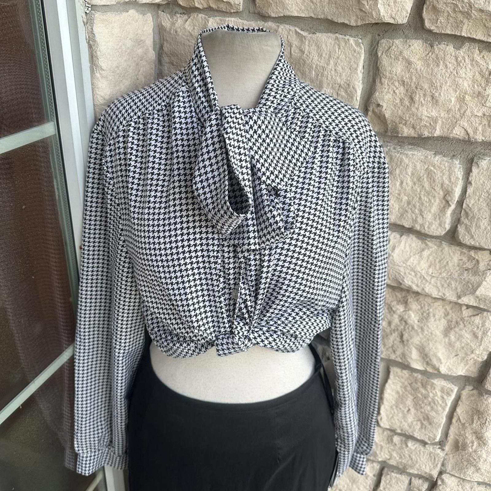 Other Vintage tie houndstooth blouse xl Size XL / US 12-14 / IT 48-50 - 1 Thumbnail