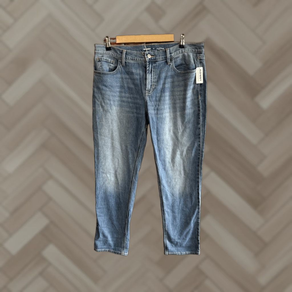 Old Navy VINTAGE Old Navy Womens Blue Denim Straight Leg Mid-Rise Wow Boyfriend Jeans Size 12 NWT Size 24" / US 00 / IT 34 - 1 Thumbnail