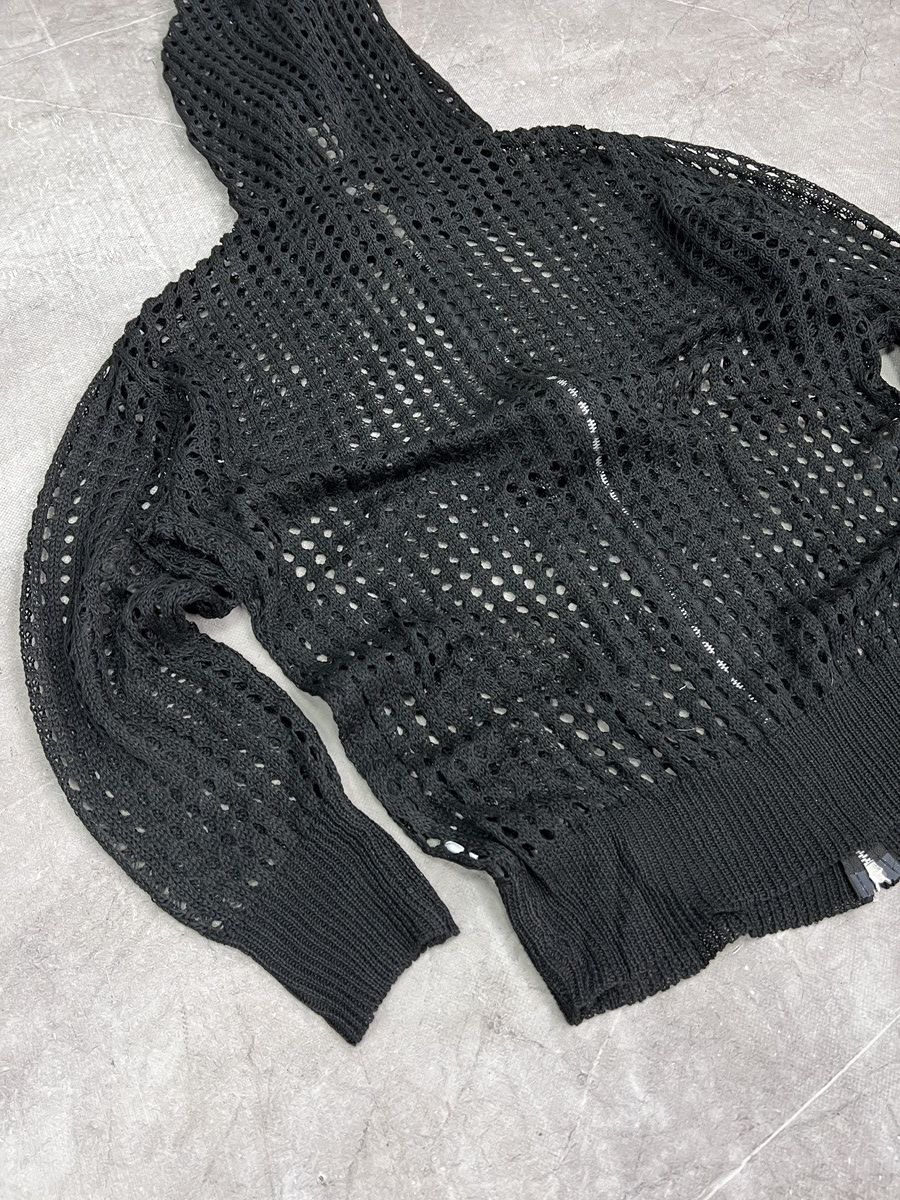 Le Grande Bleu (L.G.B.) Vintage Knitted Black mesh Hoodie LGB Y2K style japanese Size US M / EU 48-50 / 2 - 9 Thumbnail