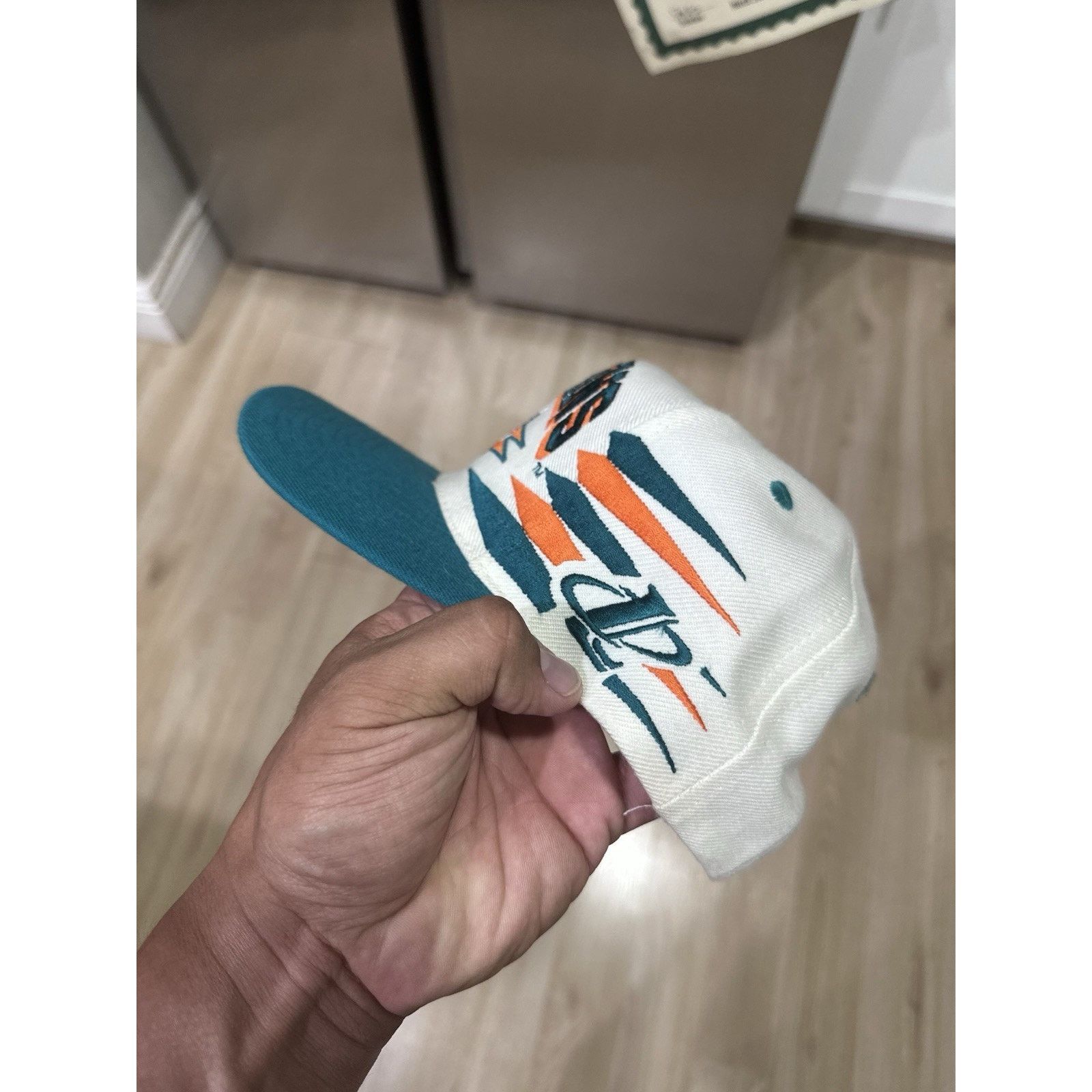Pro Line Vintage NFL Miami Dolphins Diamond Cut Snapback 90s Hat Cap Size ONE SIZE - 4 Thumbnail