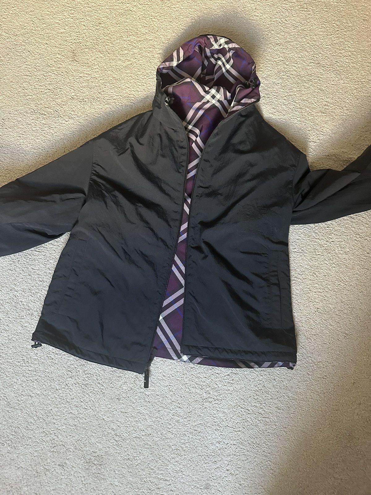 Burberry Burberry Purple reversible check hooded jacket Size US S / EU 44-46 / 1 - 2 Thumbnail