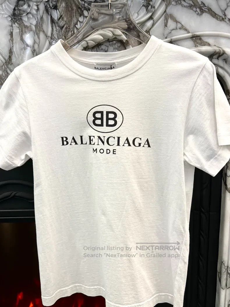 Balenciaga Balenciaga Front Double B Logo Short Sleeve T-Shirt Size US S / EU 44-46 / 1 - 1 Thumbnail