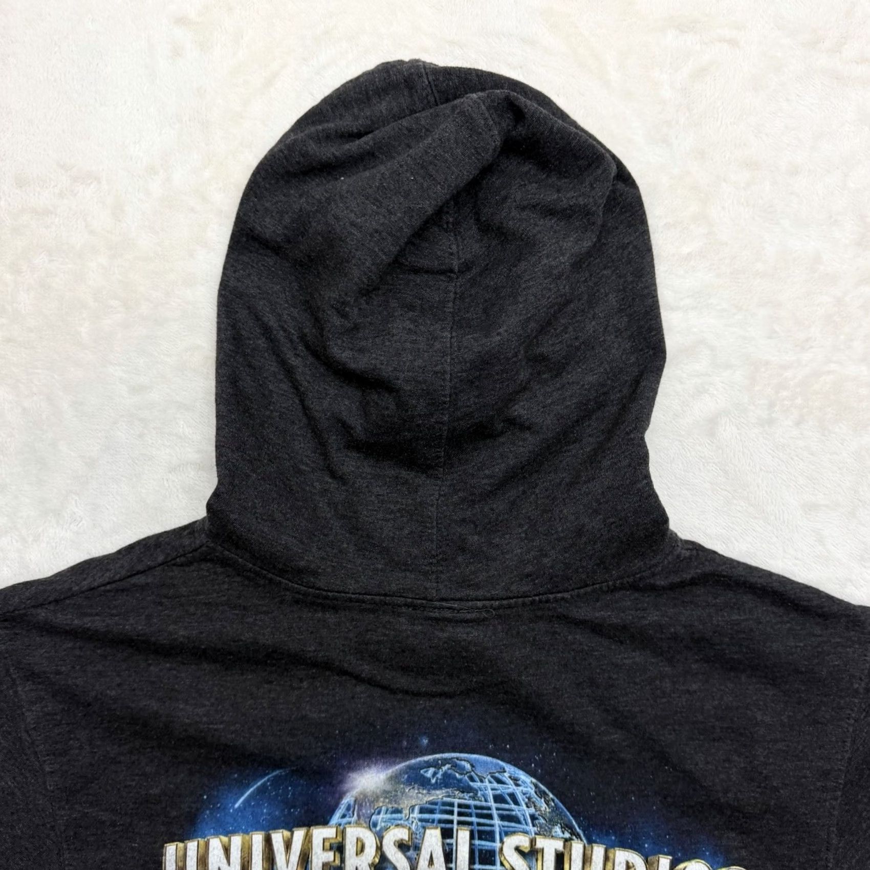 Vintage Universal Studios Hoodie Mens Medium Gray Full Zip Graphic Print Logo Pockets Fleece Jacket Size US M / EU 48-50 / 2 - 2 Thumbnail