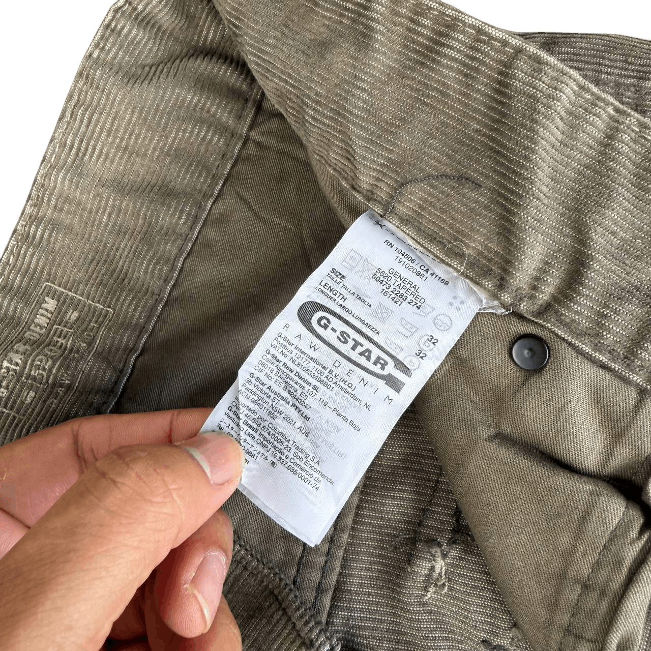 G-Star G-Star Raw Elwood Corduroy Cargo Pants Utility Sage Brown Size US 32 / EU 48 - 9 Thumbnail