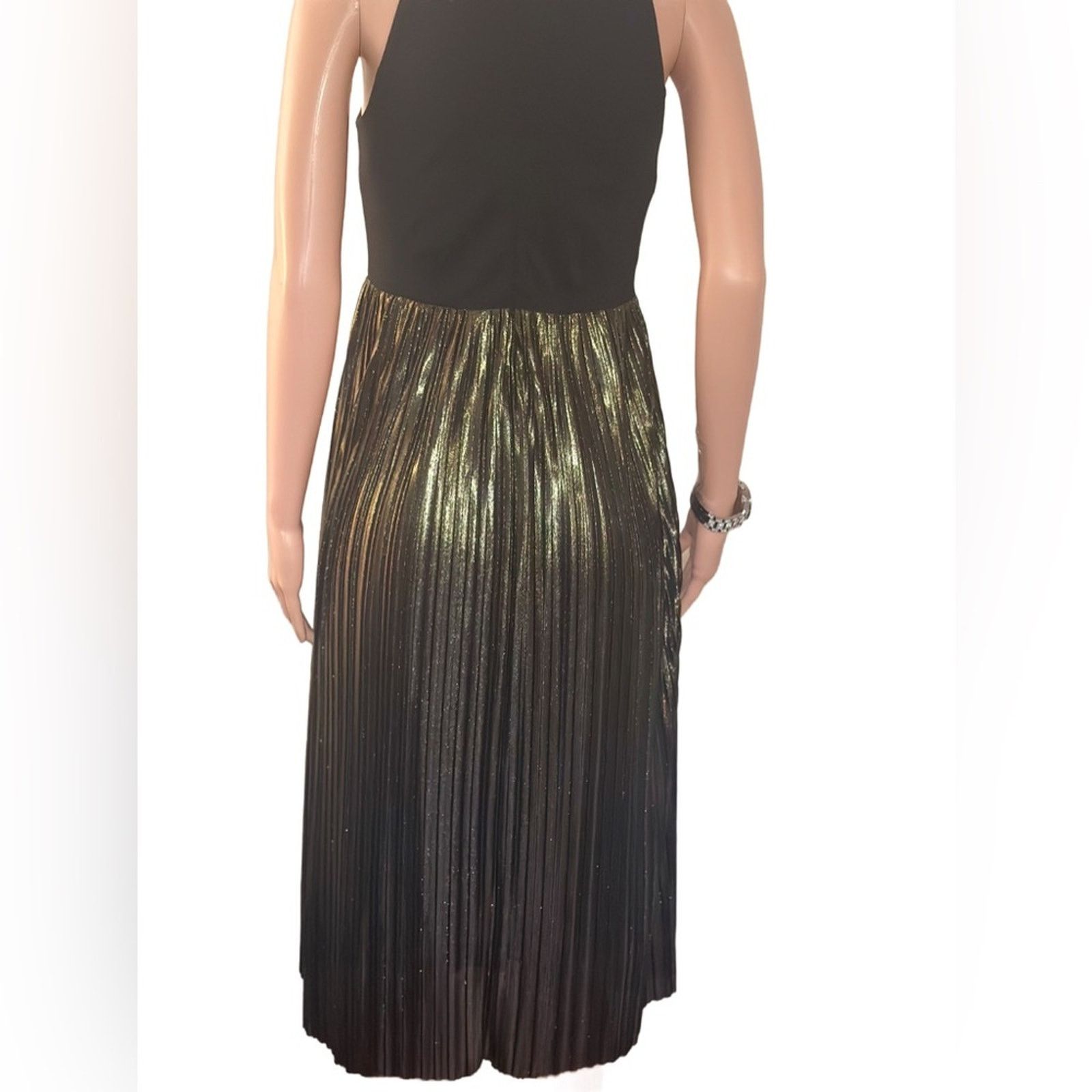 Gap Gap Black & Gold Sleeveless Knit Pleated Skirt Dress Size S / US 4 / IT 40 - 8 Thumbnail