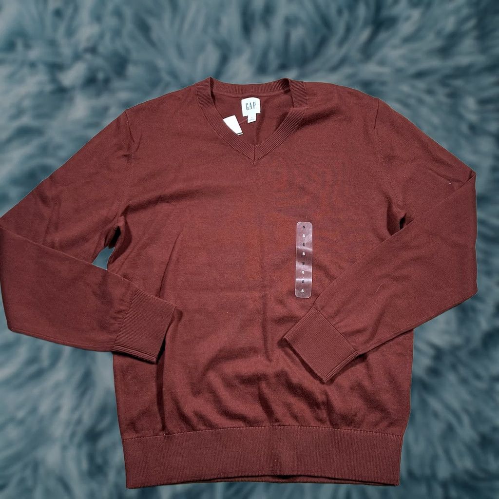 Gap VINTAGE? NO. New Gap Sweater Pullover Men Small Brown Knit V Neck Long Sleeve Shirt? Size US S / EU 44-46 / 1 - 1 Thumbnail