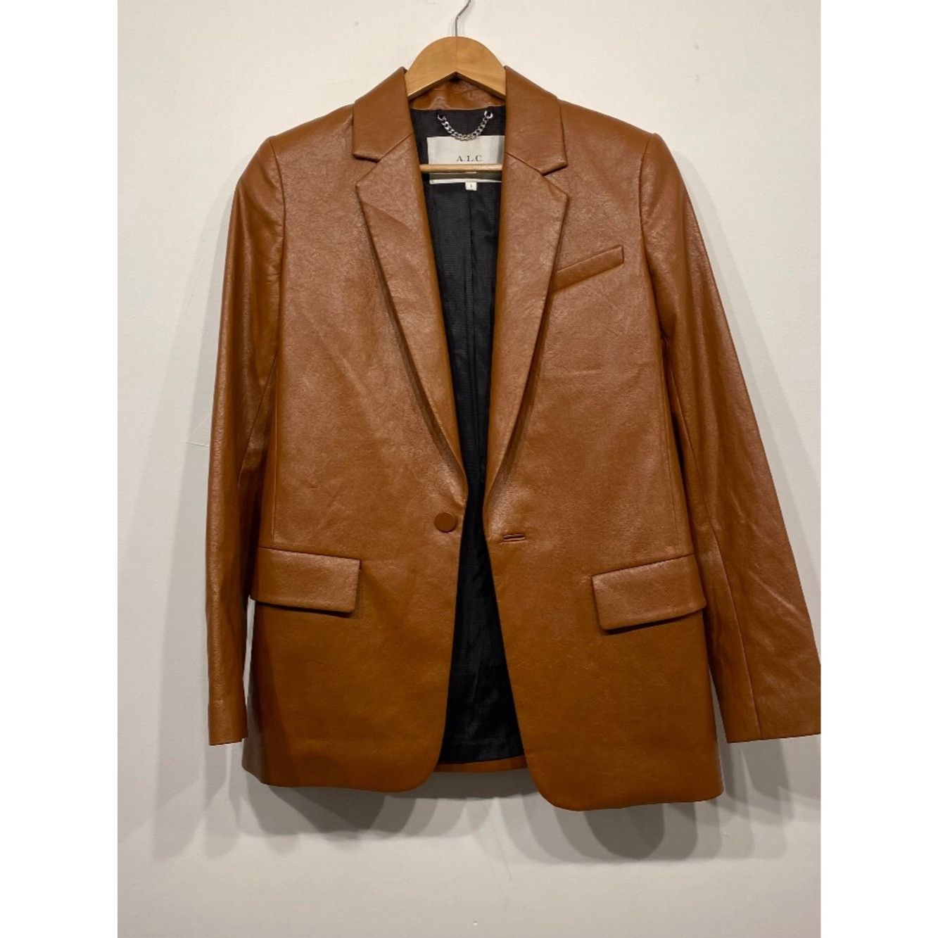 A.L.C. ALC Dakota Oversized Vegan Faux Leather Jacket Blazer in Cog Size S / US 4 / IT 40 - 1 Thumbnail