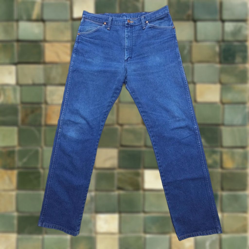 Wrangler VINTAGE Wrangler Cowboy Cut 13MWZ Jeans Mens 36 x 34 Dark Wash Heavy Raw Denim Workwear Blue Cotton 5-Pocket USA Cowboy 90s Mens Size US 36 / EU 52 - 1 Thumbnail