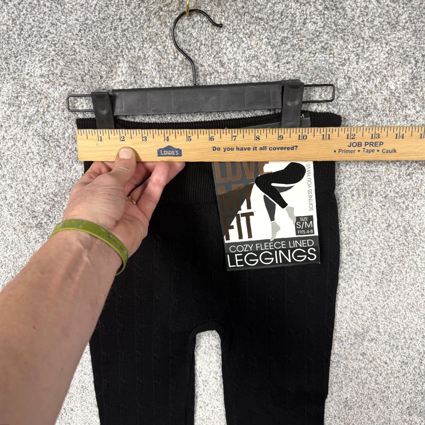 Vintage One5One Leggings Womens S/M Black Cozy Fleece Lined Winter Stretch NWT Size 28" / US 6 / IT 42 - 2 Thumbnail
