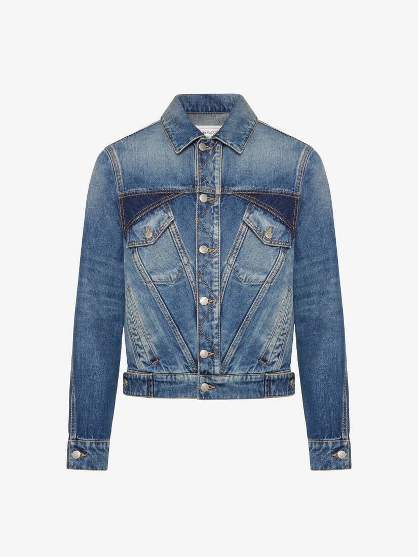 Alexander McQueen o1w1db10725 Twisted Seam Denim Jacket in Washed Blue Size US L / EU 52-54 / 3 - 2 Thumbnail