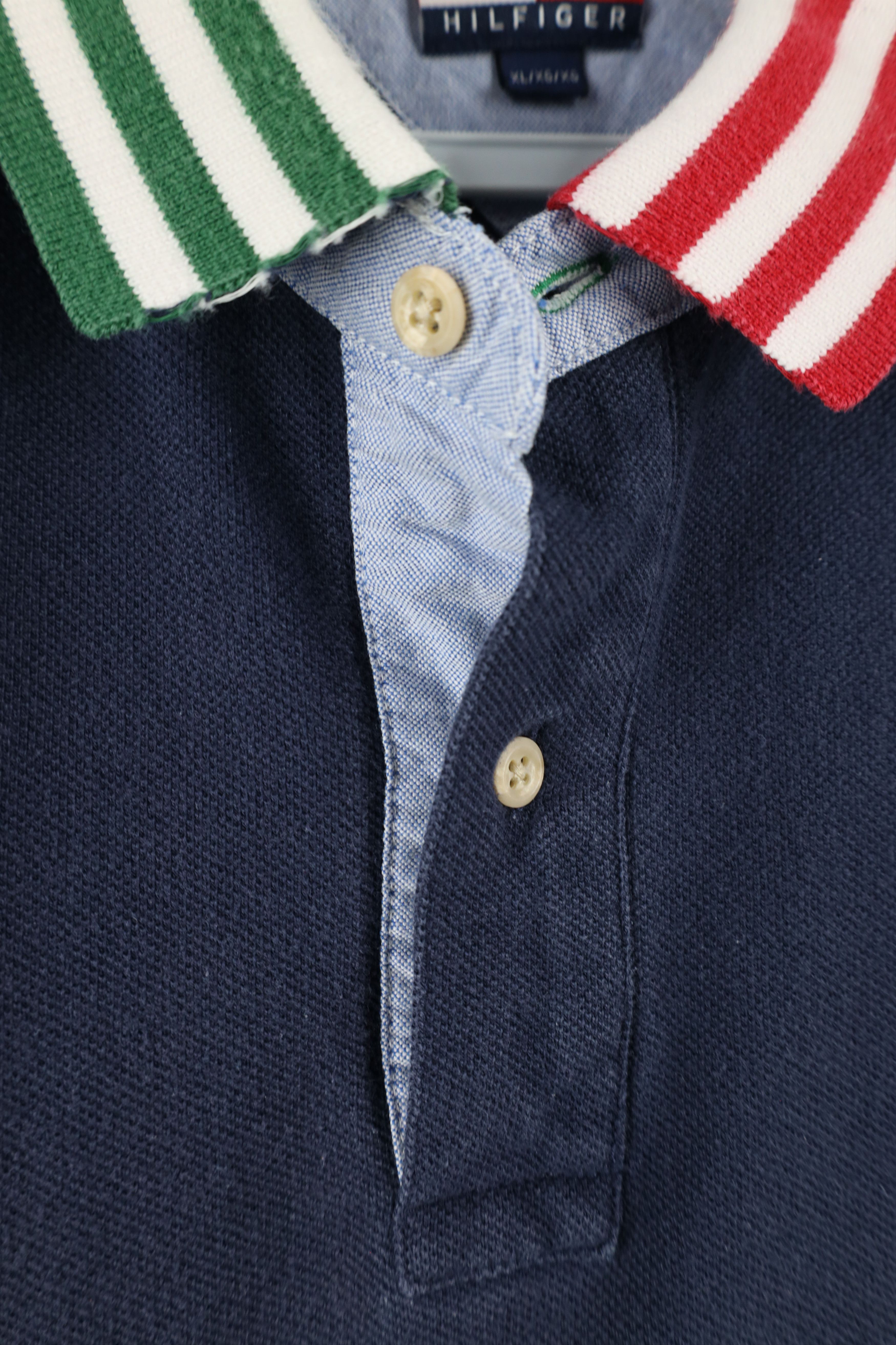 Tommy Hilfiger × Vintage Vintage 90s Tommy Hilfiger Collar Polo Shirt Blue Cotton Size US XL / EU 56 / 4 - 5 Thumbnail